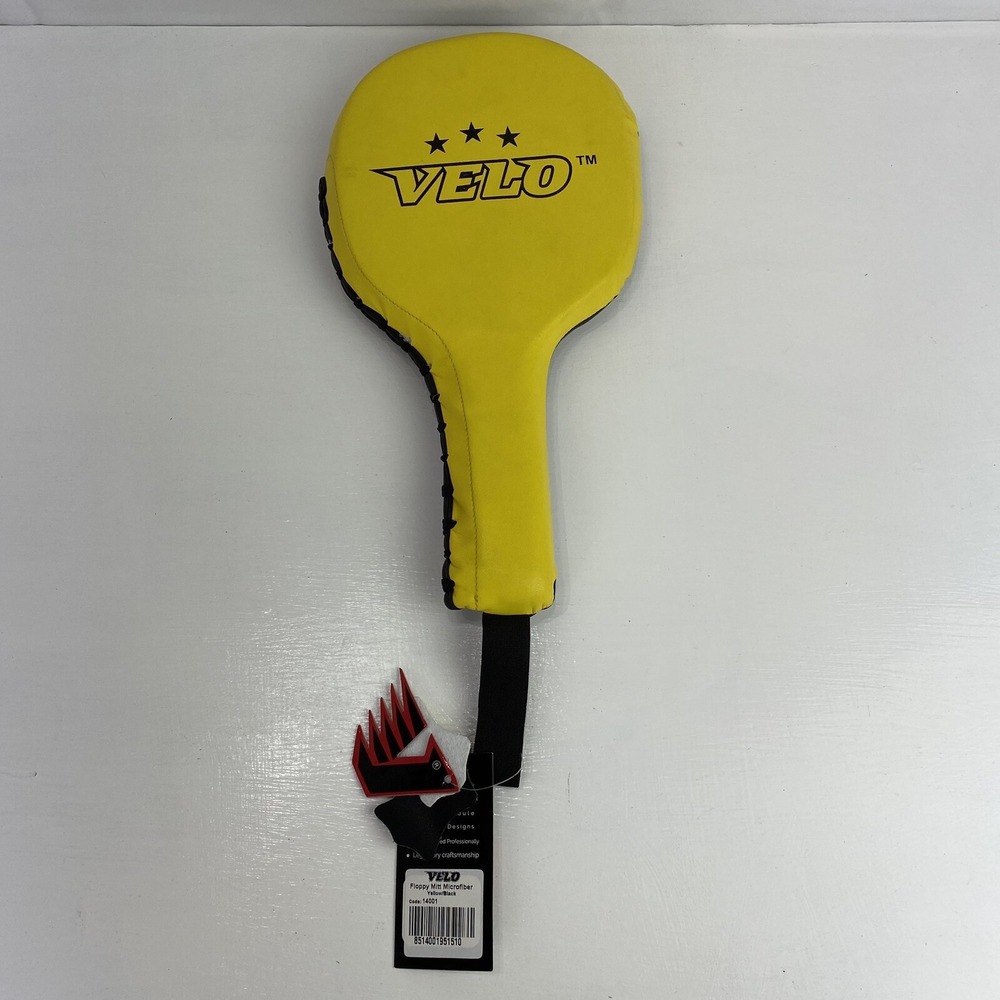VELO Floppy Mitt Microfiber MMA Focus Muay Punch Mitt. Yellow, Black